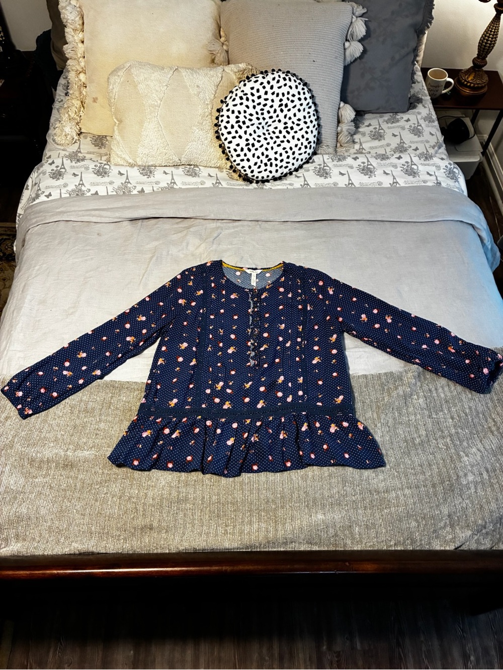 Matilda Jane Navy Rose Ruffle Blouse